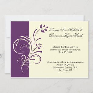 Moderne Lila Ivorische Creme Floral Wirbel Post We Einladung