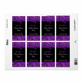Moderne Lila Jaguar Print Event Wine Labels (Vorne)