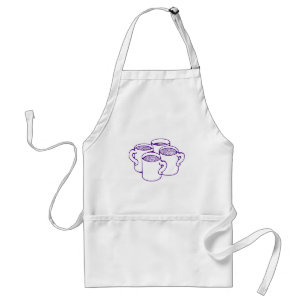 Moderne lila Kaffeetasse Linienkunst Grafik Schürze