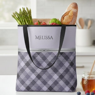 Moderne lila karierte Boutique-Tasche Tasche