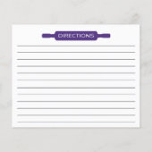 Moderne Lila Kochutensilien Rezeptkarte (Rückseite)