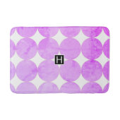 Moderne Lila Kreise | Monogramm Badematte (Vorderseite)