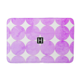 Moderne Lila Kreise | Monogramm Badematte