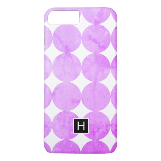 Moderne Lila Kreise | Monogramm Case-Mate iPhone Hülle (Rückseite)