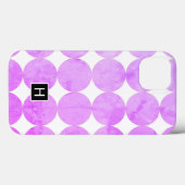 Moderne Lila Kreise | Monogramm Case-Mate iPhone Hülle (Rückseite (Horizontal))