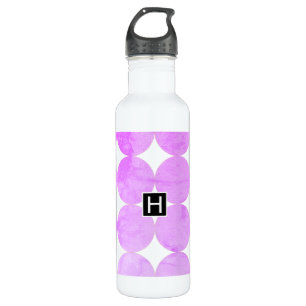 Moderne Lila Kreise   Monogramm Edelstahlflasche