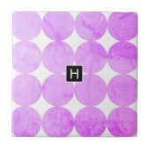 Moderne Lila Kreise | Monogramm Fliese (Vorderseite)