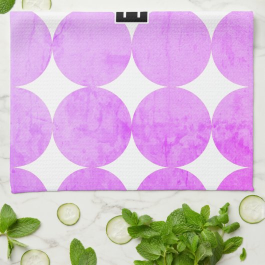 Moderne Lila Kreise | Monogramm Geschirrtuch (Gefaltet)