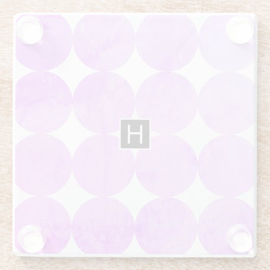 Moderne Lila Kreise | Monogramm Glasuntersetzer (Rückseite)