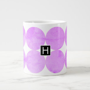Moderne Lila Kreise   Monogramm Jumbo-Tasse