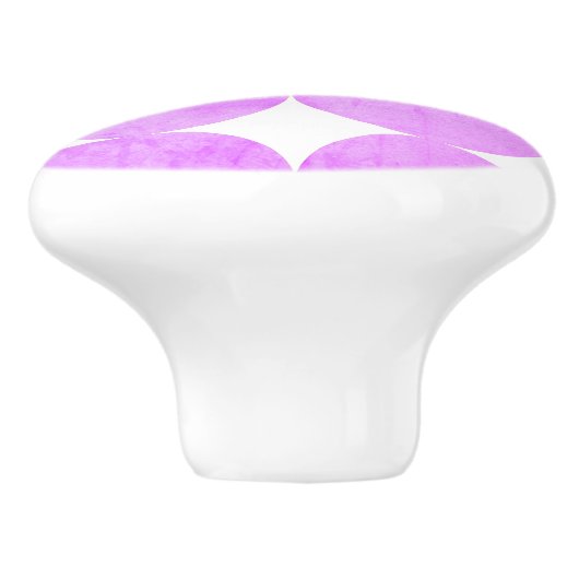 Moderne Lila Kreise | Monogramm Keramikknauf (Seitenansicht)