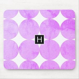 Moderne Lila Kreise   Monogramm Mousepad