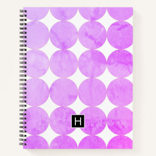Moderne Lila Kreise Monogramm Notizblock