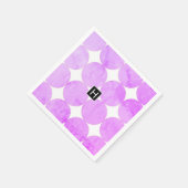Moderne Lila Kreise | Monogramm Serviette (Ecke)