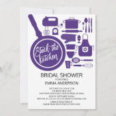Moderne Lila Küche Bridal Dusche Einladung (Vorderseite)