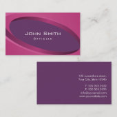 Moderne lila Kurven-Optiker-Geschäfts-Karte Visitenkarte (Vorne/Hinten)