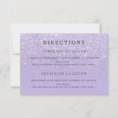 Moderne lila Lavendel Glitzer Details Hochzeit Einladung (Vorderseite)