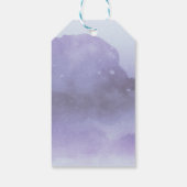 Moderne Lila Lavendel-Wasserfarbenhochzeit Geschenkanhänger (Rückseite)