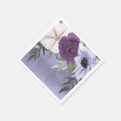 Moderne Lila Lavendel-Wasserfarbenhochzeit Serviette (Ecke)
