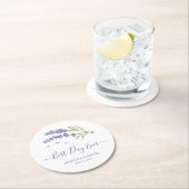 Moderne Lila Lavendelhochzeit Runder Pappuntersetzer (Vor Ort)