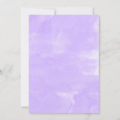 Moderne lila Lavendelwasserfarbenhochzeit Einladung (Rückseite)