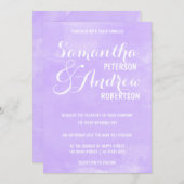 Moderne lila Lavendelwasserfarbenhochzeit Einladung (Vorne/Hinten)