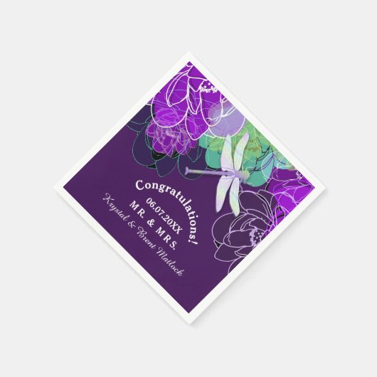 Moderne Lila Libelle Serviette (Ecke)