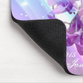 moderne lila lila Orchideenmit blumenhochzeit Mousepad (Ecke)