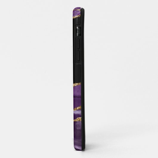 Moderne Lila Lilac Gold Agate Crystal personalisie Case-Mate iPhone Hülle (Hinten/Links)