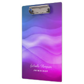Moderne Lila Magenta Abstrakte Waves Klemmbrett (Links)