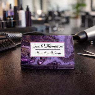 Moderne Lila Marmorhaare und -schmuck aus Gold Visitenkarte