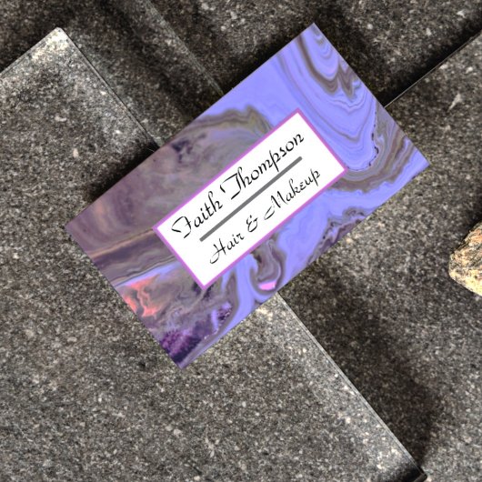 Moderne Lila Marmorhaare und -schmuck aus Gold Visitenkarte