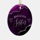 Moderne Lila Marmorhalle Agate Brilliant Sister Keramik Ornament (Rechts)