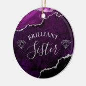 Moderne Lila Marmorhalle Agate Brilliant Sister Keramik Ornament (Links)