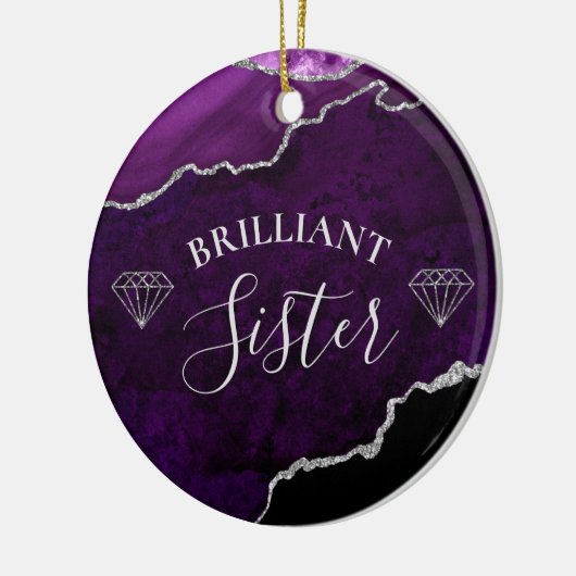 Moderne Lila Marmorhalle Agate Brilliant Sister Keramik Ornament (Links)