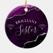 Moderne Lila Marmorhalle Agate Brilliant Sister Keramik Ornament (Hinten)