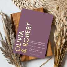 Moderne Lila Minimalistische Hochzeit