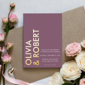 Moderne Lila Minimalistische Hochzeit Folieneinladung