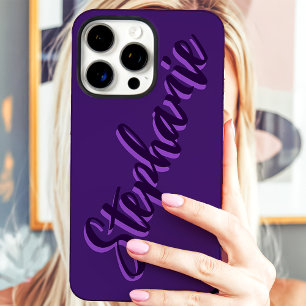 Moderne lila minimalistische Schrift Name iPhone 16 Pro Max Hülle