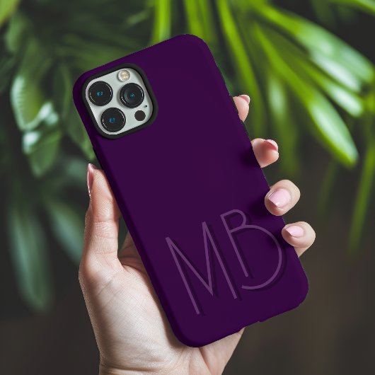Moderne lila Monogramm-Initialen Zeitgenössisch Case-Mate iPhone Hülle