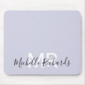 Moderne, lila Monogramm-Schrift in Pastellfarben Mousepad (Vorne)