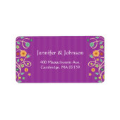 Moderne Lila Natur Swirl Blumen Adressaufkleber (Vorne)