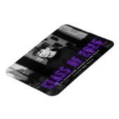 Moderne Lila Neon Class 2023 Foto Abschluss Magnet (Linke Seite)