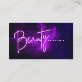 Moderne Lila Neon- und Rauchnageltechnik Visitenkarte (Vorderseite)