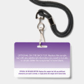 Moderne Lila Ombre Beruflich Name Tag Ausweis (Rückseite mit Lanyard)