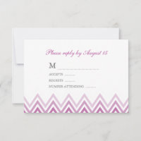 Moderne Lila Ombre Chevrons Response Cards