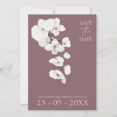 Moderne Lila Orchideen-Blume Hochzeit Save The Date (Vorderseite)