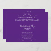 Moderne Lila Party Einladung des Palentinertages (Vorne/Hinten)