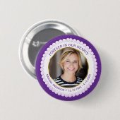 Moderne lila Perlen für immer in unseren Herzen Button (Vorne & Hinten)