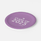 Moderne Lila Personalisierte Graduierungspartei Pappteller (Schrägansicht)